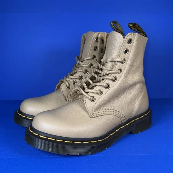 Dr. Martens 1460 Pascal Savannah Tan Leather Boots Size‎ 6 Punk Biker Grunge - Picture 4 of 8